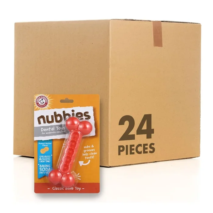 Arm & Hammer For Pets Nubbies Dental Toys Classic Bone Dental Chew Toy For Dogs Best Dog Chew Toy For The Moderate Chewers Reduc