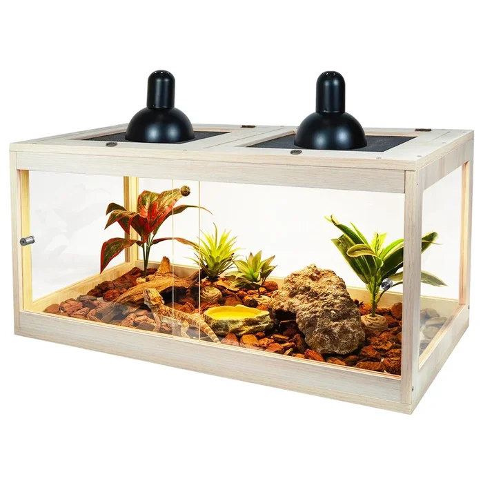 Prolee Bearded Dragon Tank 63 Gallon, Lizard Tank, Reptile Tank With Metal Mesh Roof Door, Snake Tank With Lock Design, 40” Lon