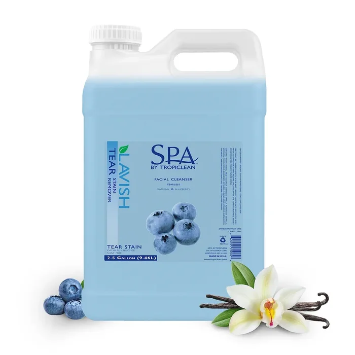 Tropiclean Spa Tear Stain Remover For Dogs | Blueberry Facial Shampoo| Odor Eliminator | Tearless | Whitening And Brightening |
